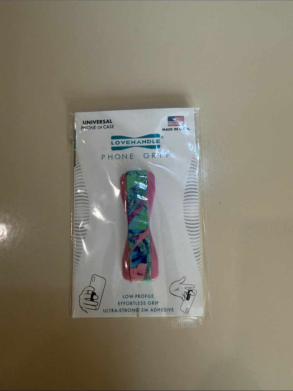 Lovehandle Phone Grip - Pink & Teal Pattern